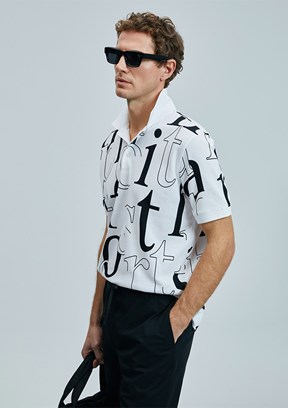 LUFİAN Beyaz Erkek Polo Yaka T-Shirt