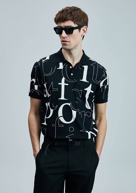 LUFİAN Siyah Erkek Polo Yaka T-Shirt