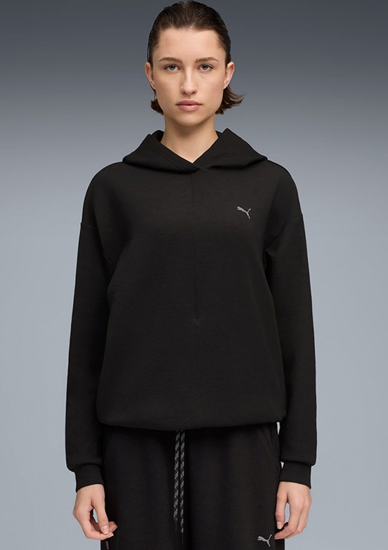 PUMA Siyah Kadın Fermuarlı W Cloudspun Kapüşonlu Sweatshirt