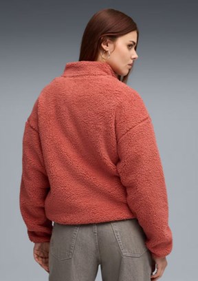 PUMA Ess Elevated Half-Zip Crew - 68811160 Kadın Kırmızı Kapüşonsuz Sweatshirt