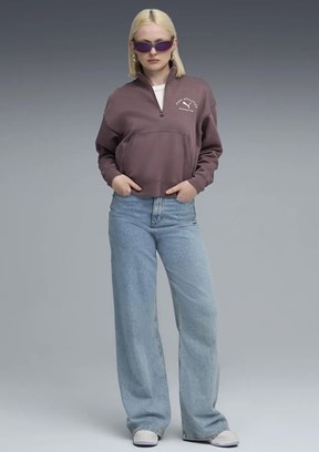 PUMA Çok Renkli Kadın Class Half-Zip Kapüşonsuz Sweatshirt