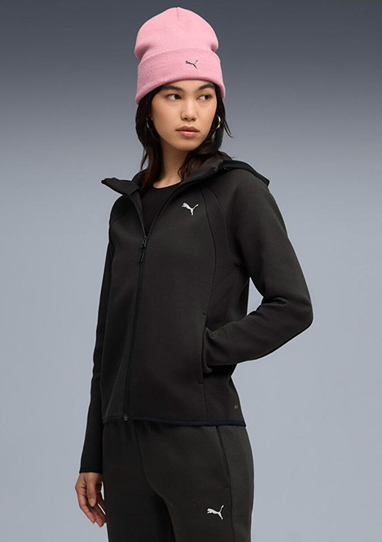 PUMA Siyah Kadın Evostrıpe Full-Zip Kapüşonlu Sweatshirt