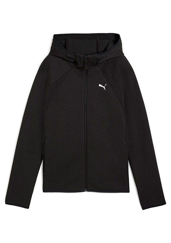 PUMA Siyah Kadın Evostrıpe Full-Zip Kapüşonlu Sweatshirt