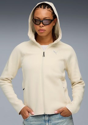 PUMA Beyaz Kadın Evostrıpe Full-Zip Kapüşonlu Sweatshirt