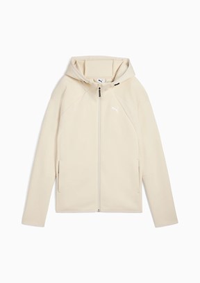 PUMA Beyaz Kadın Evostrıpe Full-Zip Kapüşonlu Sweatshirt