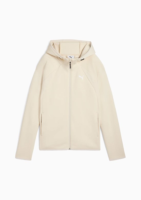 PUMA Beyaz Kadın Evostrıpe Full-Zip Kapüşonlu Sweatshirt
