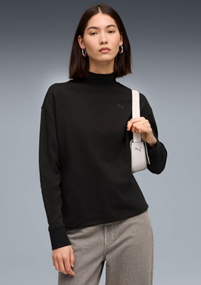PUMA Siyah Kadın Her Relaxed Baskılı Sweatshirt