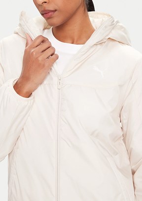 PUMA Beyaz Kadın Ess Light Padded Kapüşonlu Mont