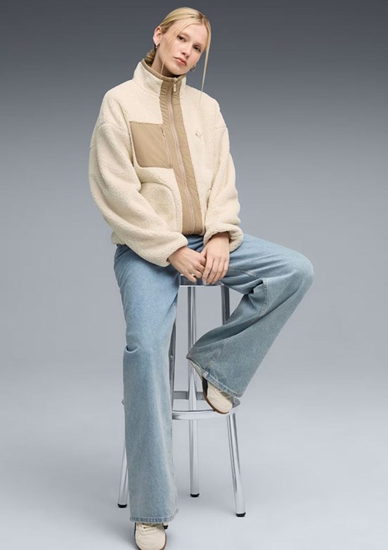 PUMA Beyaz Kadın Reversible Sherpa Mevsimlik Ceket