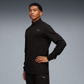 PUMA Siyah Erkek M Cloudspun 1/4 Zip Baskılı T-Shirt
