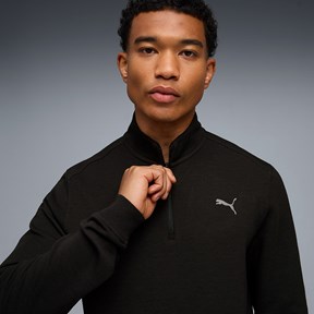PUMA Siyah Erkek M Cloudspun 1/4 Zip Baskılı T-Shirt
