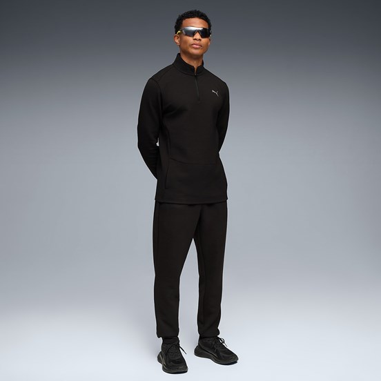PUMA Siyah Erkek M Cloudspun 1/4 Zip Baskılı T-Shirt