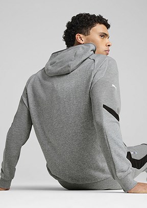 PUMA Bmw Mms Hooded - 63061503 Erkek Gri Fermuarlı Kapşonlu Sweatshirt