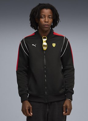 PUMA Ferrari Mt7 Track - 63276401 Erkek Siyah Kapüşonsuz Ceket