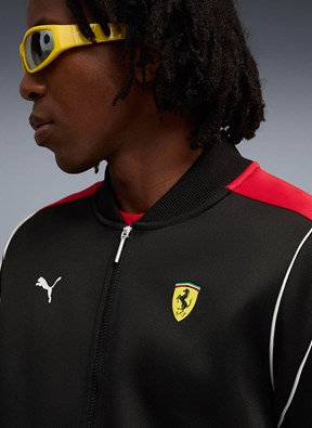 PUMA Ferrari Mt7 Track - 63276401 Erkek Siyah Kapüşonsuz Ceket