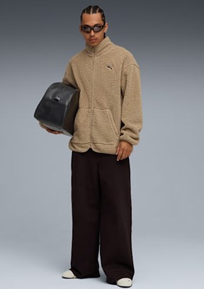 PUMA Ess Elevated Sherpa Ful-Zip - 68825955 Erkek Kahverengi Fermuarlı Kapşonlu Sweatshirt