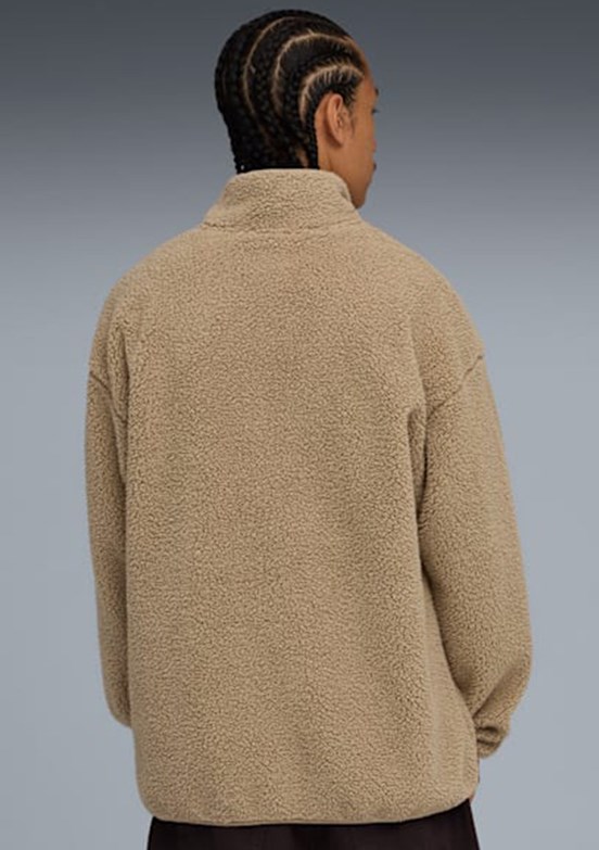 PUMA Ess Elevated Sherpa Ful-Zip - 68825955 Erkek Kahverengi Fermuarlı Kapşonlu Sweatshirt