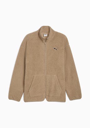 PUMA Ess Elevated Sherpa Ful-Zip - 68825955 Erkek Kahverengi Fermuarlı Kapşonlu Sweatshirt
