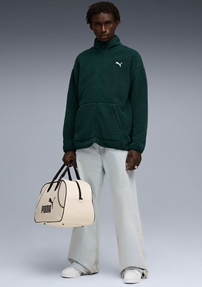 PUMA Ess Elevated Sherpa Ful-Zip - 68825975 Erkek Gri Fermuarlı Kapşonlu Sweatshirt