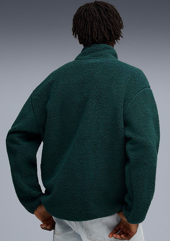 PUMA Ess Elevated Sherpa Ful-Zip - 68825975 Erkek Gri Fermuarlı Kapşonlu Sweatshirt