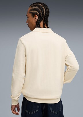 PUMA Beyaz Erkek Class Class Polo Yaka Sweatshirt