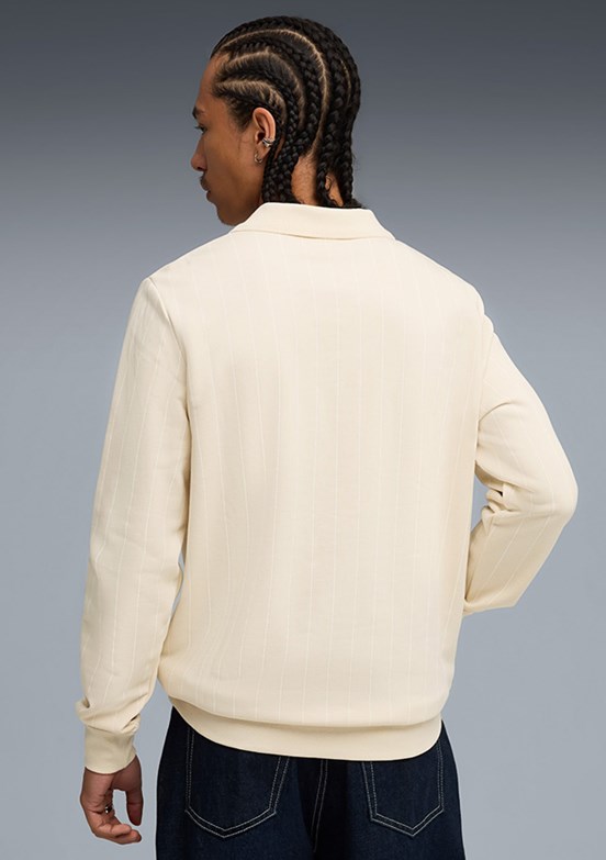 PUMA Beyaz Erkek Class Class Polo Yaka Sweatshirt