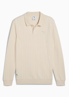 PUMA Beyaz Erkek Class Class Polo Yaka Sweatshirt