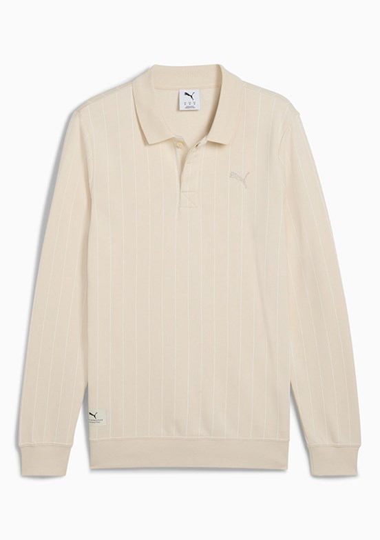 PUMA Beyaz Erkek Class Class Polo Yaka Sweatshirt