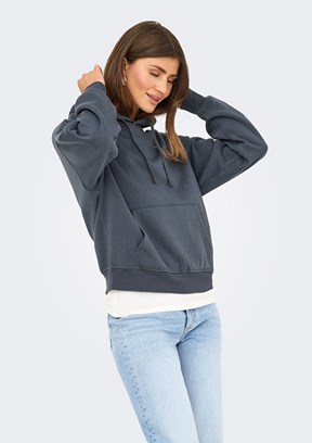 ONLY Mavi Kadın Kapüşonlu Sweatshirt