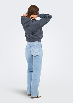 ONLY Mavi Kadın Kapüşonlu Sweatshirt