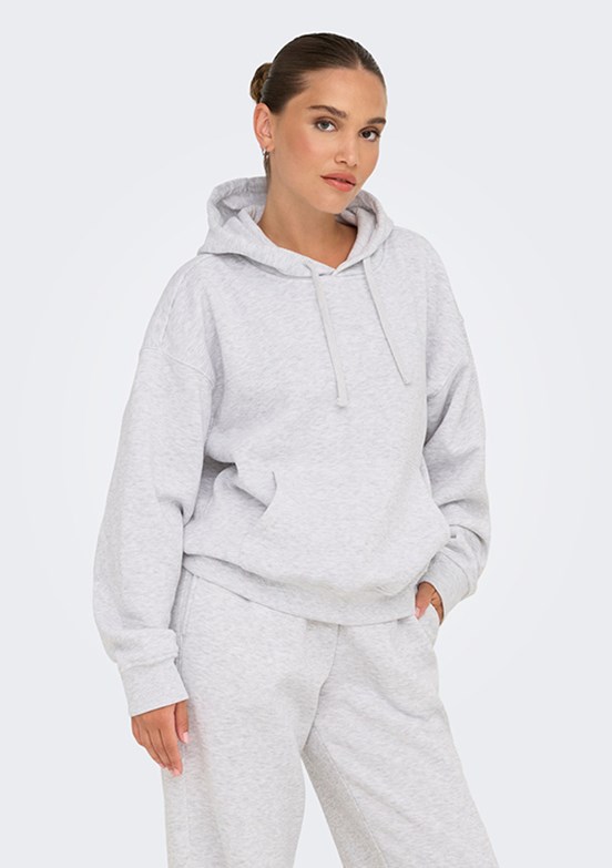 ONLY Gri Kadın Kapüşonlu Sweatshirt