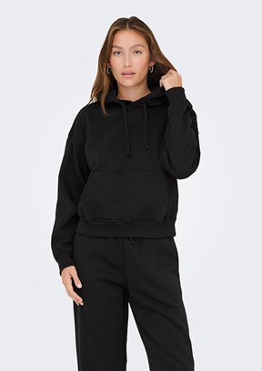 ONLY Siyah Kadın Kapüşonlu Sweatshirt