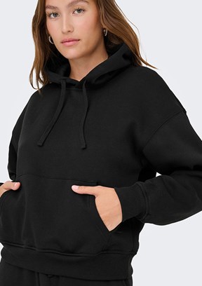 ONLY Siyah Kadın Kapüşonlu Sweatshirt