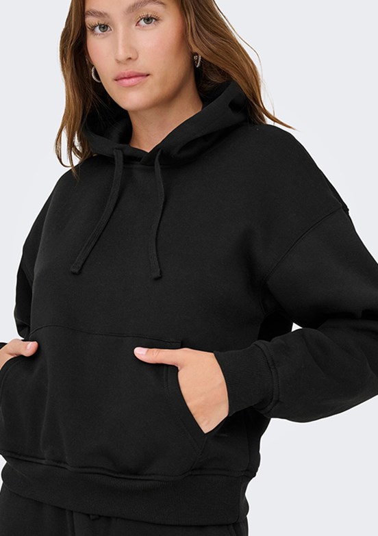 ONLY Siyah Kadın Kapüşonlu Sweatshirt
