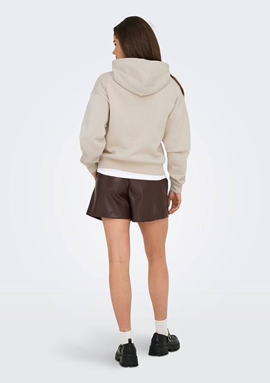 ONLY Bej Kadın Kapüşonlu Sweatshirt