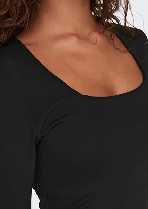 ONLY Siyah Kadın Uzun Kol T-Shirt