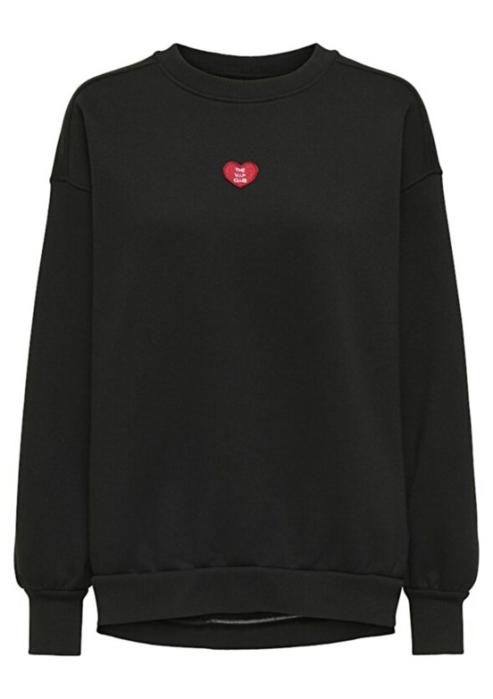 ONLY Siyah Kadın Oversize Sweatshirt