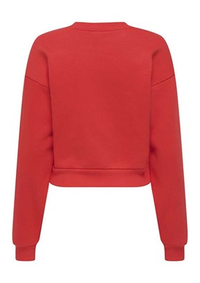 ONLY Kırmızı Kadın Bisiklet Yaka Sweatshirt
