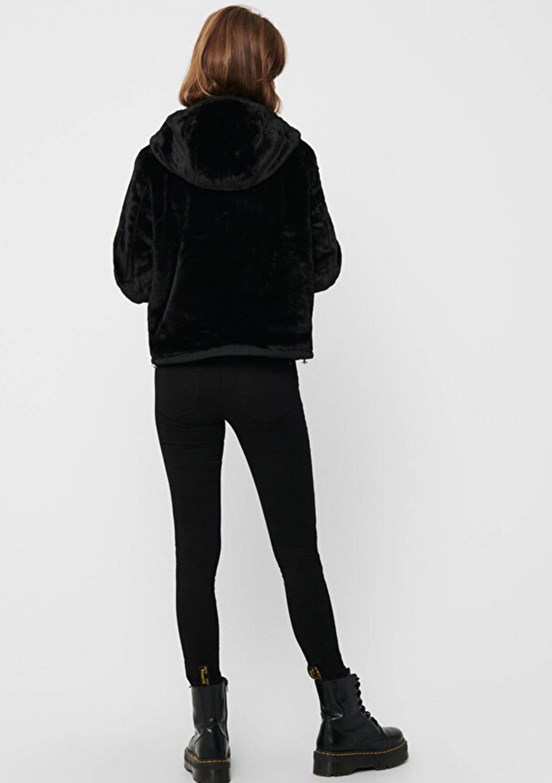 ONLY Siyah Kadın Kapüşonlu Mont