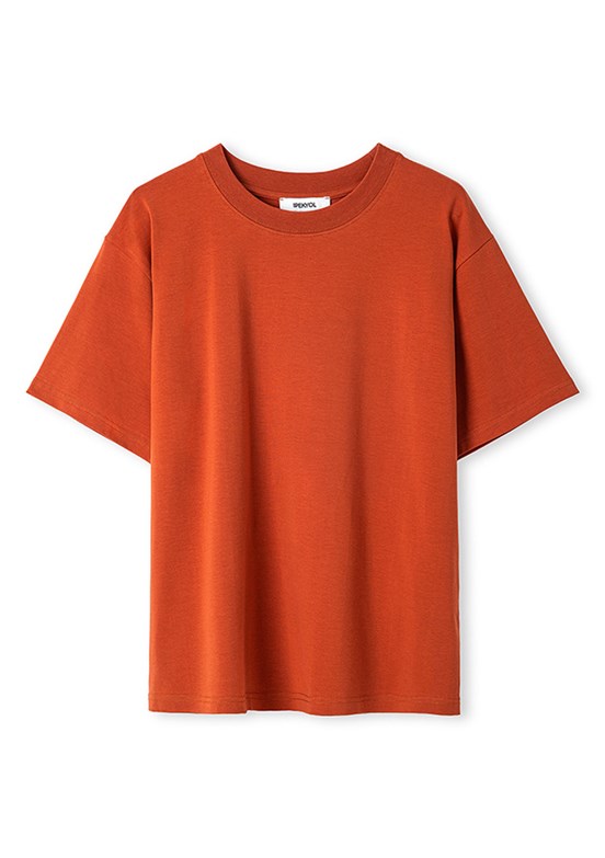 İPEKYOL Kiremit Rengi Kadın Bisiklet Yaka Basic T-shirt