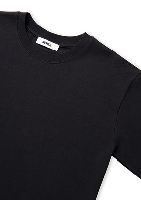 İPEKYOL Siyah Kadın Bisiklet Yaka Basic T-shirt