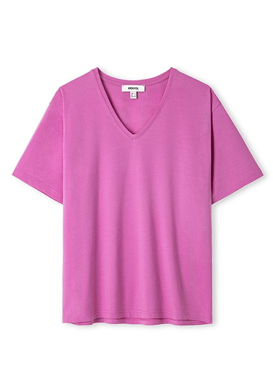 İPEKYOL Fuşya Kadın V Yaka Basic T-shirt