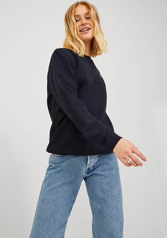 JJXX JXABBIE Siyah Kadın Bisiklet Yaka Sweatshirt