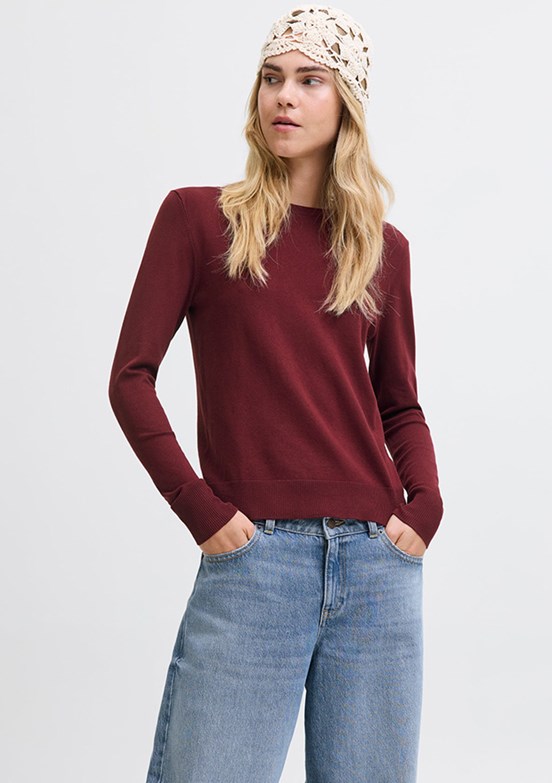 JJXX Kırmızı Kadın Bisiklet Yaka Kazak