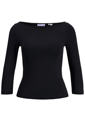 JJXX JXGIGI Siyah Kadın Kayık Yaka T-shirt