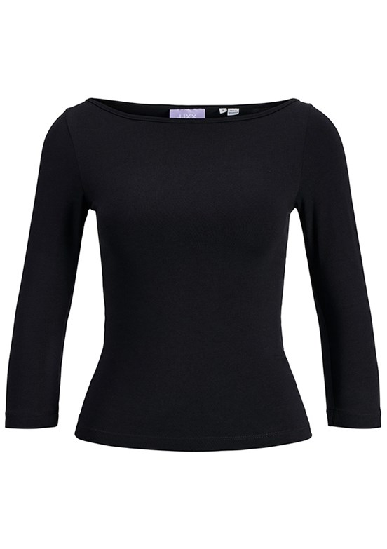 JJXX JXGIGI Siyah Kadın Kayık Yaka T-shirt