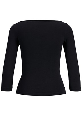 JJXX JXGIGI Siyah Kadın Kayık Yaka T-shirt