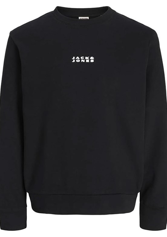 JACK JONES Siyah Erkek Kapüşonlu Sweatshirt