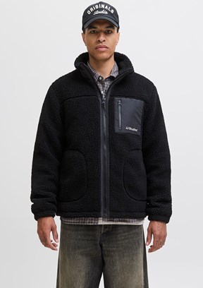 JACK JONES Siyah Erkek Kapüşonlu Mont
