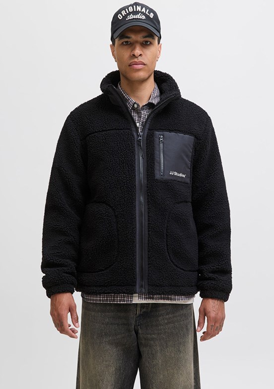 JACK JONES Siyah Erkek Kapüşonlu Mont